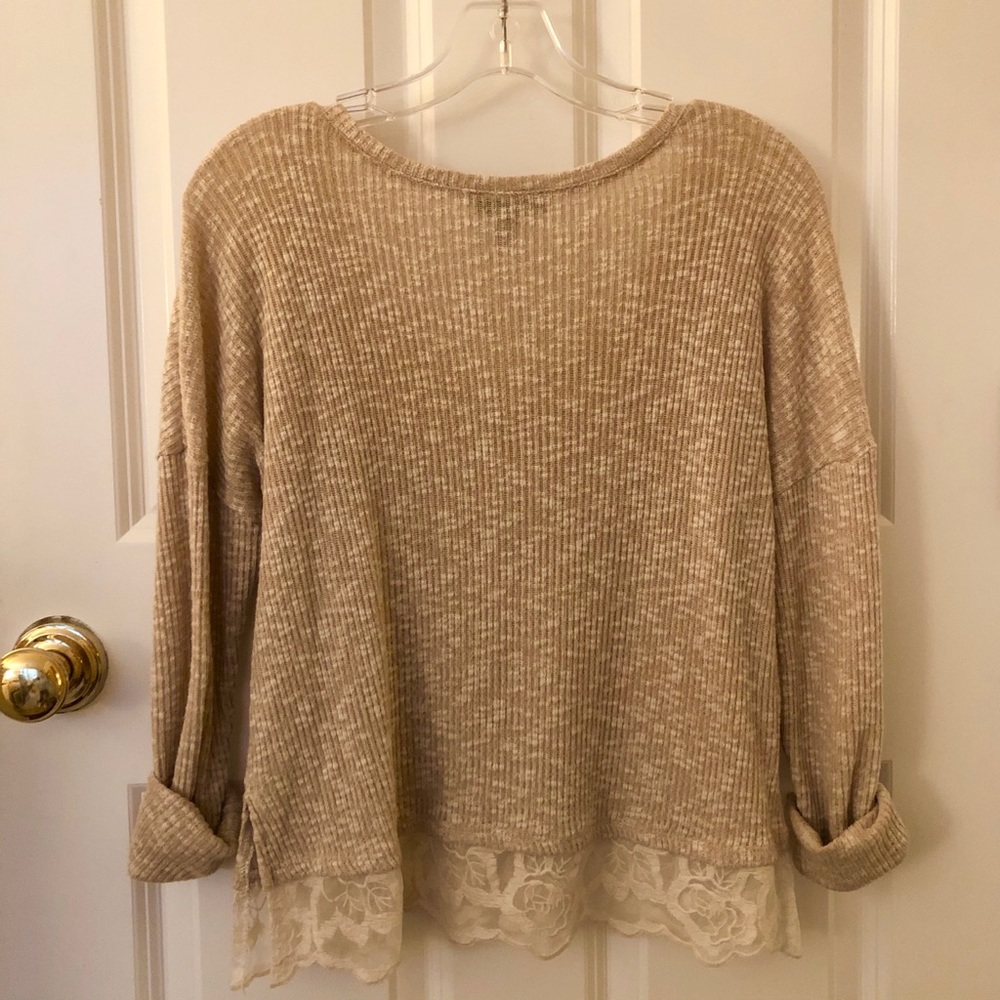 Jessica Simpson Beige Ribbed Sweater - Picture 2 of 3